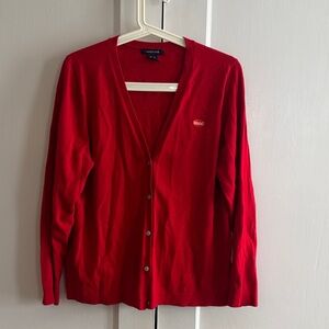 Lands' End Vibrant Red Knit Cardigan